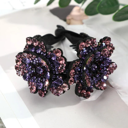 AWAYTR Colorful Crystal Flower Hair Claw – Large Flower Crab Clamp Barrettes, Shark Clip Hair Accessories for Women