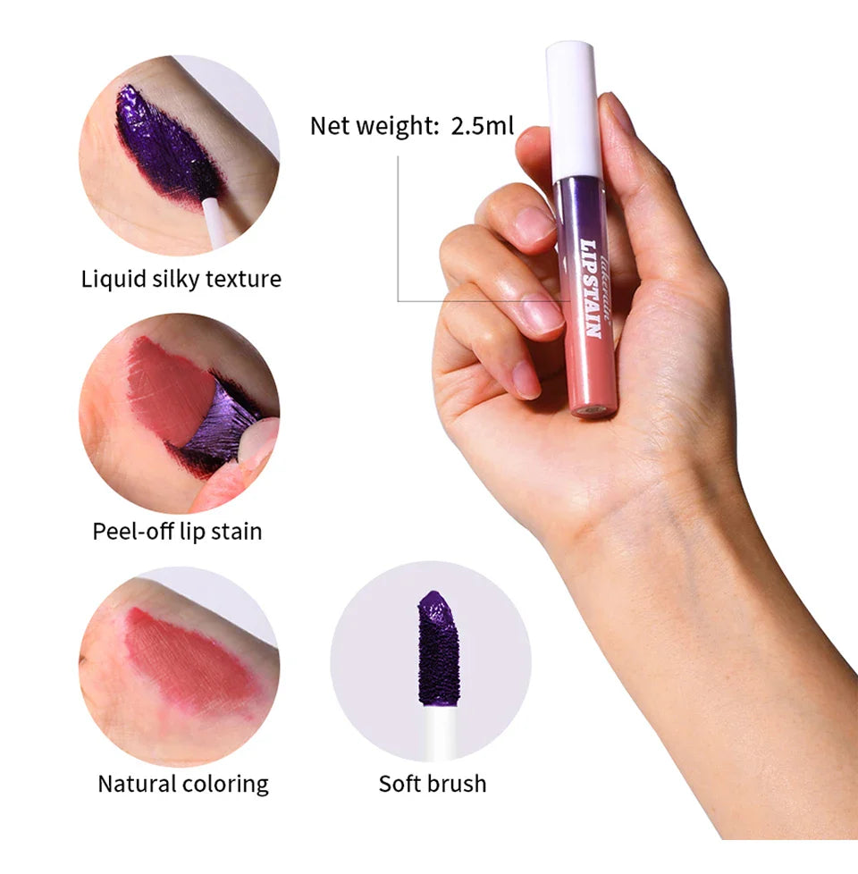Blading Lip Gloss Peel & Stick Set – Long-Lasting, Waterproof, Pink, Transfer-Resistant Natural Lip Gloss for Women