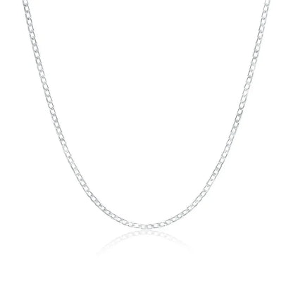 Men’s 925 Sterling Silver Necklace — 2/4/6/8/10/12MM, 40–75cm Chain with Lobster Clasp, Engagement Jewelry for Men, Boys & Women