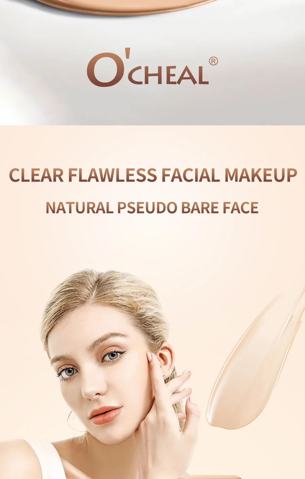 Ocheal Face Foundation Contour Stick – Long-Wear Lightweight Concealer & Blemish Brightening Makeup
