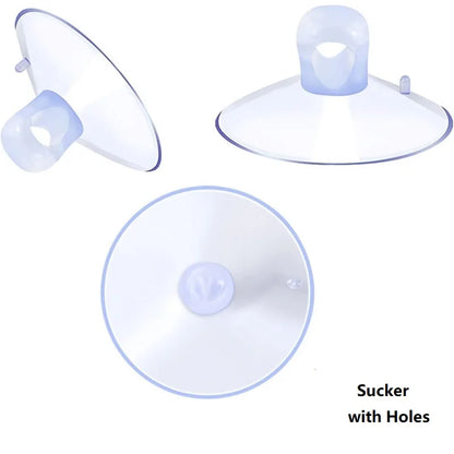 10-Pack Perforated Suction Cups (30/40/50/60mm) — Clear PVC Sucker Pads for Glass Windows, Car & Wedding Decor