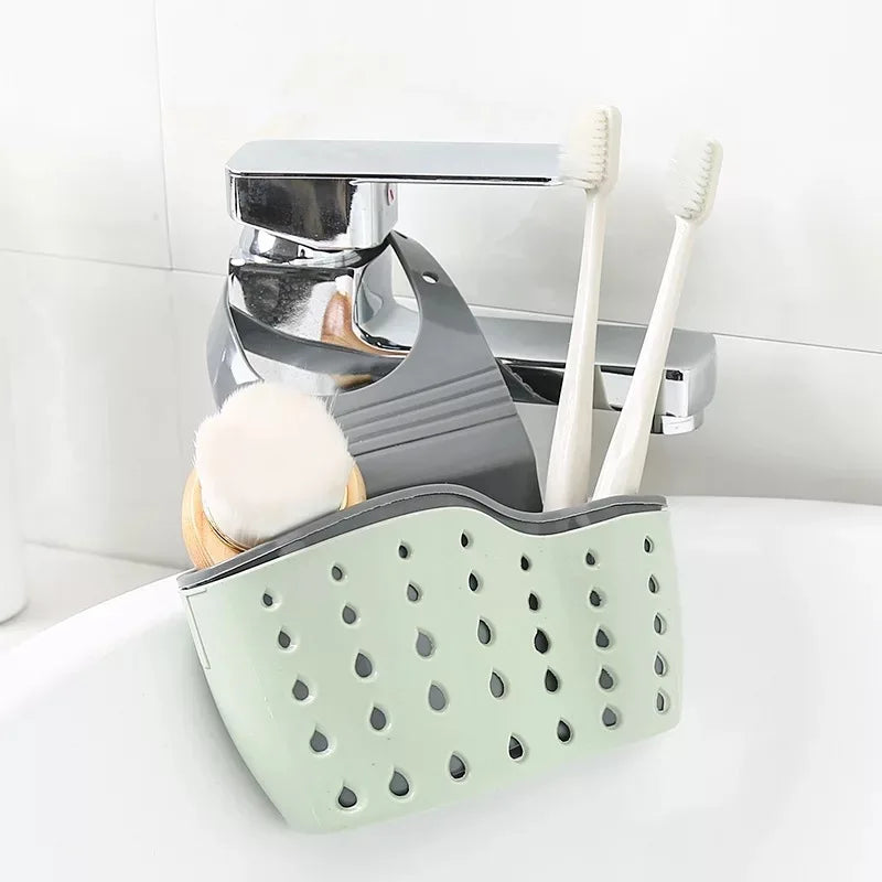 Double-Layer Hanging Sink Bag — Kitchen Rack & Faucet Sponge Holder Storage Basket