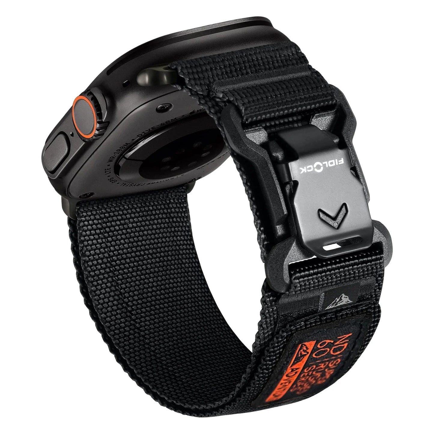 Magnetic Fidlock V-Shaped Buckle Sports Strap — Soft Wide Nylon Band Compatible with All Apple Watch Series