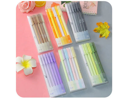 6-Piece Lytwtw Morandi Color Gel Pen Set – Cute Creative Kawaii Pens for Office & School Supplies