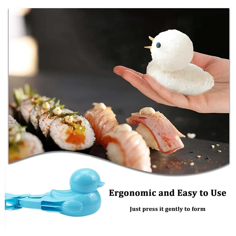 Duck Rice Mold Snowball Maker – Cute Animal Rice Ball Shaper with Handle for Kids & Winter Fun