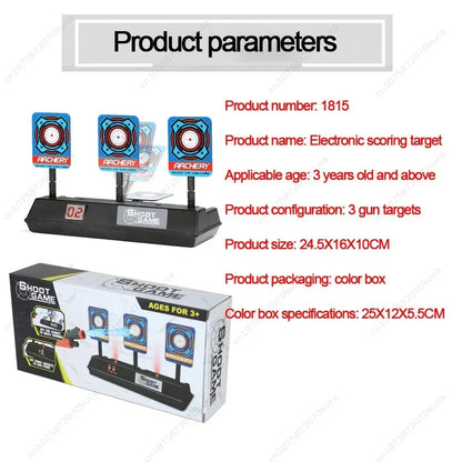 Electric & Non-Electric Dart Scoring Targets with Mobile Auto-Rebound Soft Bullet Gun – Outdoor Practice Set