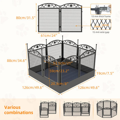 8-Panel DIY Heavy Duty Dog Playpen – Indoor & Outdoor Metal Puppy Fence with Waterproof Pad for Whelping and Training
