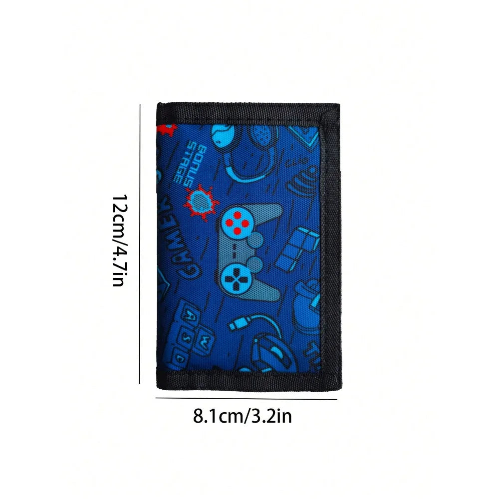 Kids RFID Trifold Canvas Wallet for Boys — Outdoor Sports Wallet, Perfect Birthday & Festival Gift