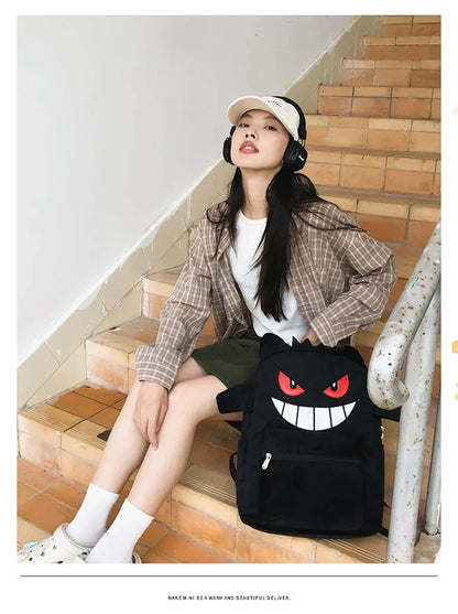 New Fashion Women's Backpack — High-Quality Large Capacity Computer Bag with Cartoon Pattern, Soft Fabric Shoulder Handbag