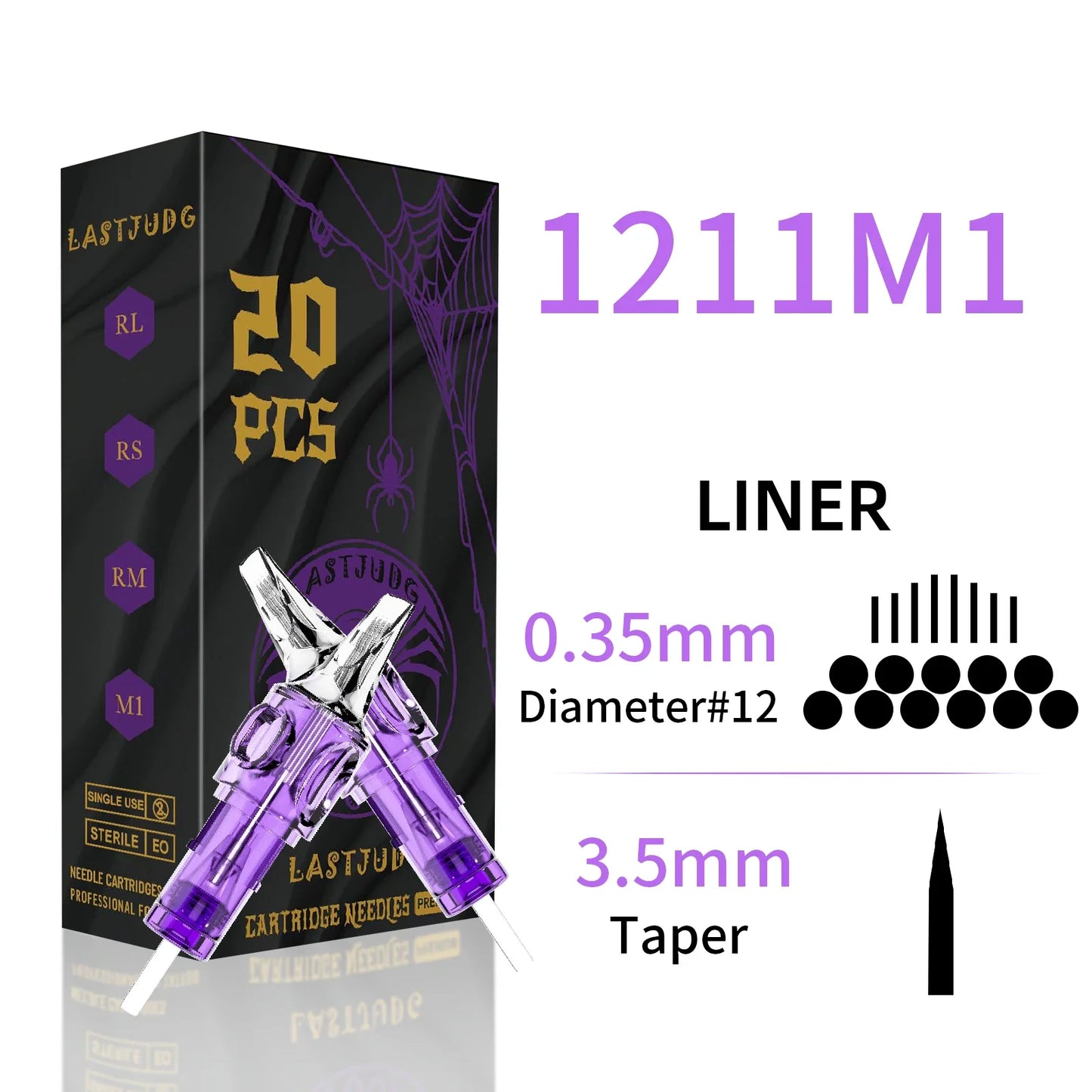 LASTJUDG 20PCS Disposable Tattoo Cartridge Needles – RL RS M1 RM for Permanent Makeup & Tattoo Pen