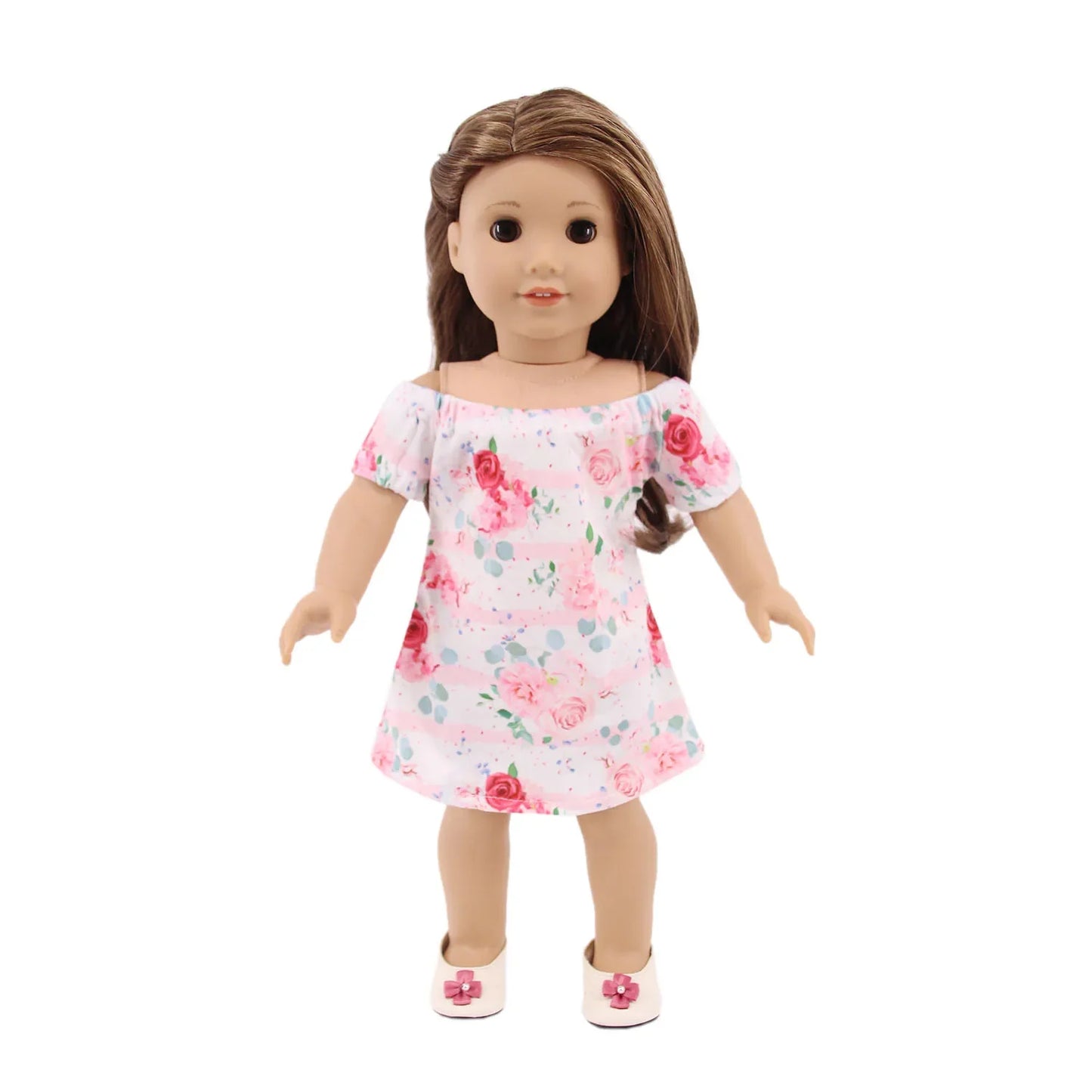 4-Piece Doll Clothes Set – Daily Pretty Dresses, Top & Pants for 43cm Born Baby Dolls & 18-Inch American Dolls, Festival Gift for Girls