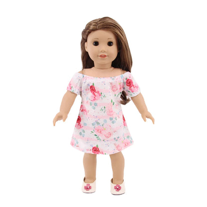 4-Piece Doll Clothes Set – Daily Pretty Dresses, Top & Pants for 43cm Born Baby Dolls & 18-Inch American Dolls, Festival Gift for Girls