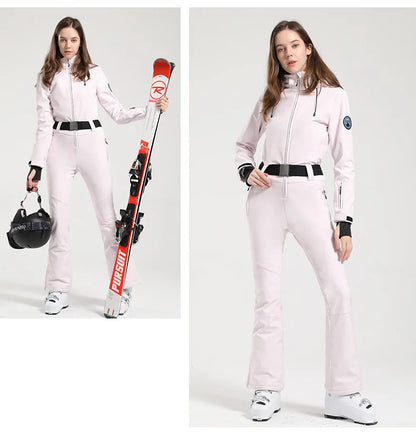 Gsou Women’s Winter Snow Jumpsuit – One-Piece Ski Suit, Thermal Waterproof & Windproof Outdoor Sportswear for Snowboarding