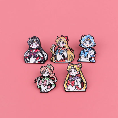 Cute Anime Enamel Pins for Girls – Manga Cartoon Brooches for Backpack, Hat & Cosplay Gifts