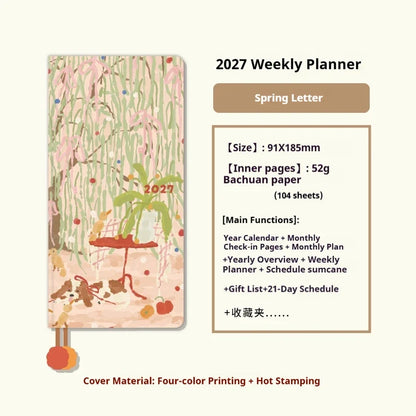 Kinbor 2027 A5/A6 Planner Notebook - Full-Year Daily Journal & Monthly Agenda for Time Management