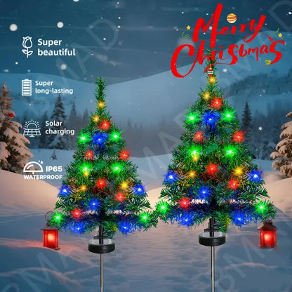 Outdoor Solar Christmas Tree Lights - Waterproof LED Lawn Lamps for Garden, Patio & Holiday Decor