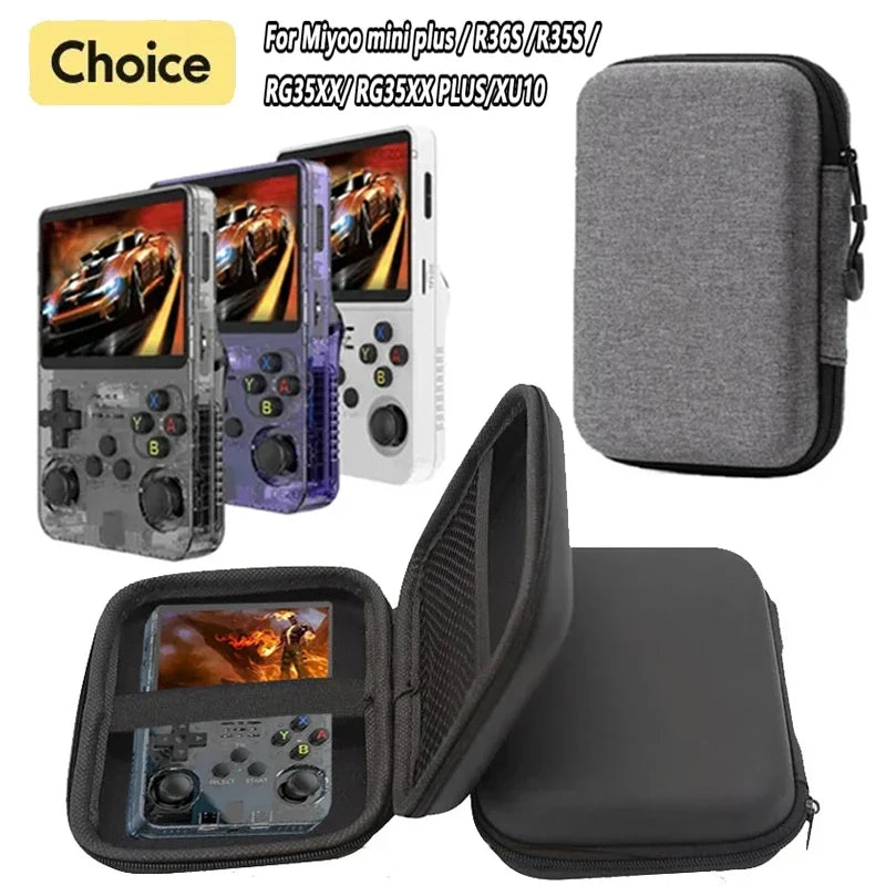 R36S/R35 Plus Game Console Storage Bag – EVA Hard Portable Carry Case for Game Accessories – Protective Case for R36S Console