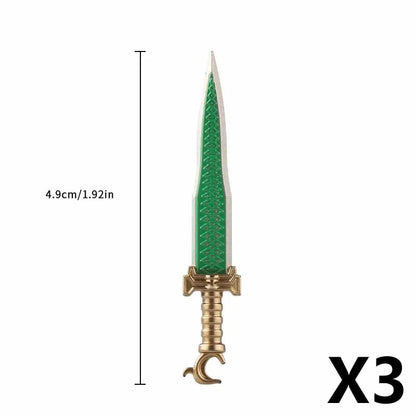 Medieval Figure Weapons Building Blocks Kit – King Sword, Lion Shield, Trident & Double-Edged Axe Battle Toy