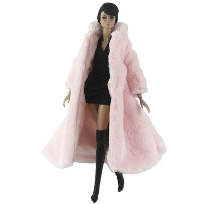 1:6 Scale Doll Clothes – Fur Coat Dress Outfit for 11.5" (30cm) Dolls, Multiple Styles, Gift for Girls