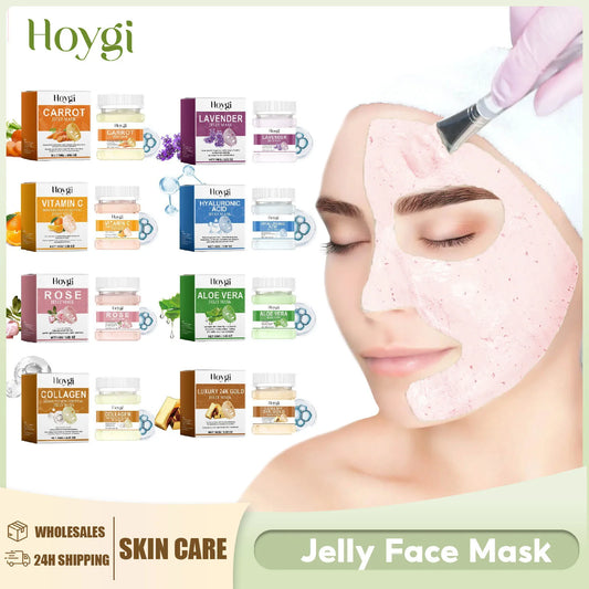 Jelly Mask Powder - Hydrating Rose & 24k Gold Peel-Off Facial Mask for Nourishing, Moisturizing & Revitalizing SPA Treatment
