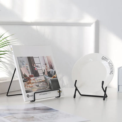 Iron Art Multi-Use Display Stand: Versatile Magazine, Dish, Picture Frame, and Photo Book Storage Holder for Home Ornaments