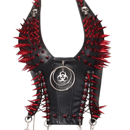 Y2K Gothic Spiked Tank Top - Punk Rock Emo Grunge Festival Style for Women