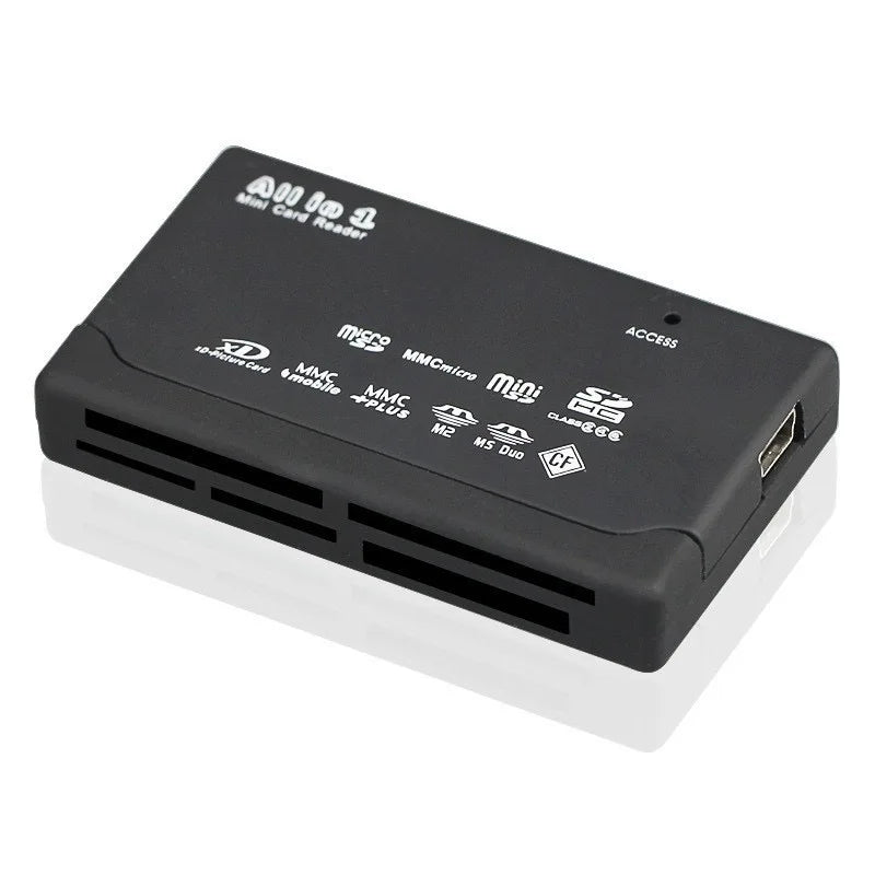 USB 2.0 Mini Memory Card Reader - Multifunctional All-in-One, 480Mbps, Supports TF, M2, XD, CF, Micro SD Cards