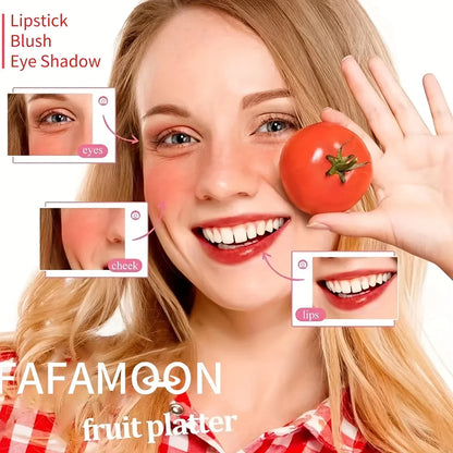 4-Color Fruity Lip Tint – Moisturizing, Waterproof, High-Pigment Liquid Lip Gloss, Non-Stick & Long-Lasting