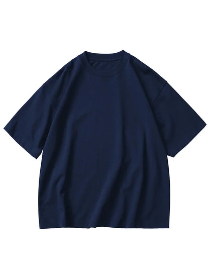 Heavy Cotton Oversized Men’s T-Shirt – 320g Solid Color Drop Shoulder Short Sleeve