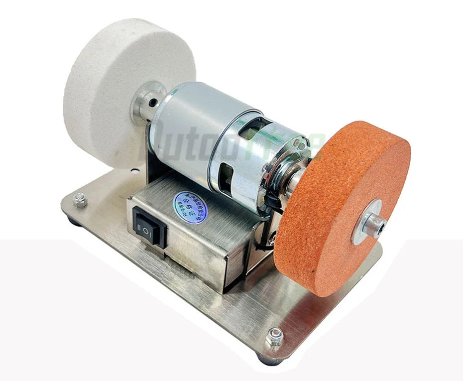 100W Double Table Grinder Machine — Electric Grinding Wheel for Coarse & Fine Polishing with Motorized Stone