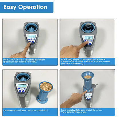 Grain Moisture Meter – LCD Moisture Tester for 20+ Grains with Weight, Density & Temperature Measurement