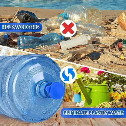 Non-Spill Silicone Water Jug Caps — Durable, Thick, Reusable Bottle Covers with Inner Plug for Drinking Buckets