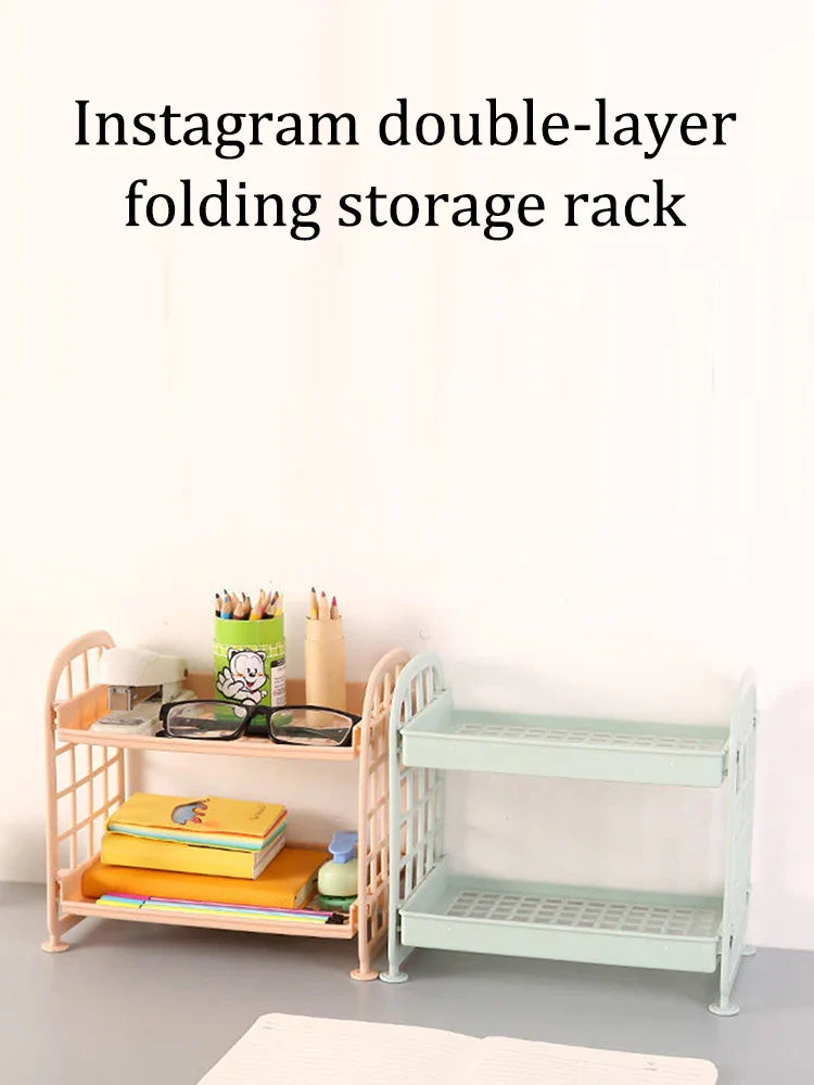 High-Quality Horizontal Desktop Storage Shelf – Simple Multi-Tier Dormitory & Office Organizer – Space-Saving Storage Solution