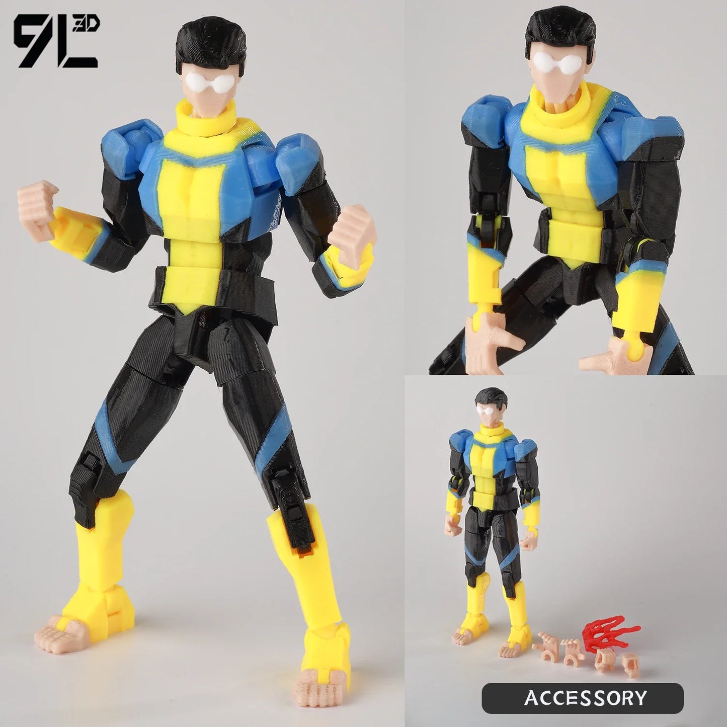 3D Printed Invincible 2.0 Superheroes Action Figures – Multi-Jointed Anime Toy Model Ornaments Gifts