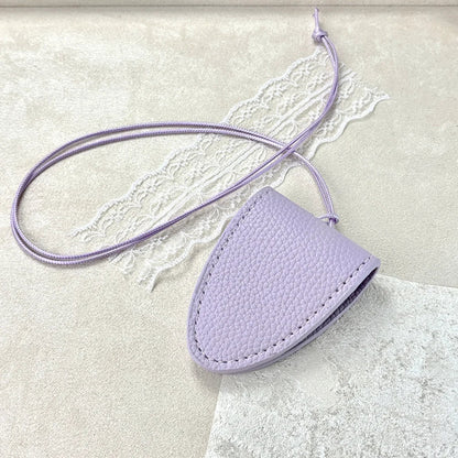 Hanging Neck Eyeglasses Storage Bag with Chain – Unisex Leather Sunglasses Case & Portable Key Holder Pendant