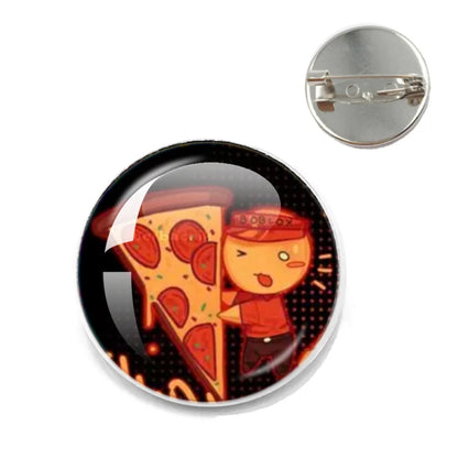 Pizza Character Elliot Game Forsaken Pin Brooch – Funny Meme Backpack Accessory for Friends & Fans Gifts