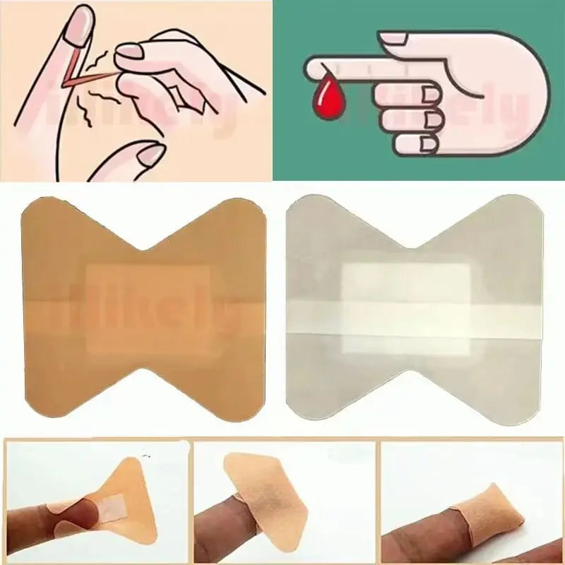 50PCS Waterproof Finger Bandages – Breathable First Aid Wound Dressing Plasters for Cuts & Emergency Care