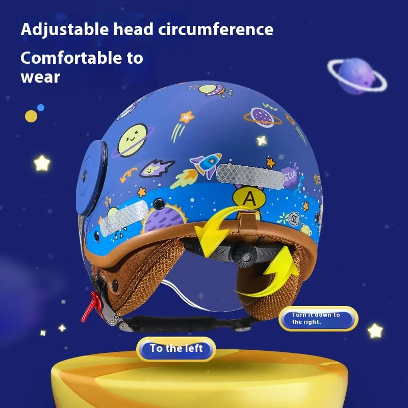 BYB Children's Helmet – 3C Certified National Standard Class A Baby Helmet for All Seasons, Cartoon Electric Vehicle & Motorcycle Safety Helmet