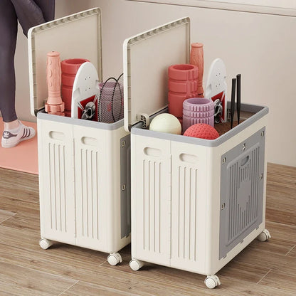 Foldable Storage Bin with Wheels - Large Capacity Organizer for Clothes, Quilts & Toys