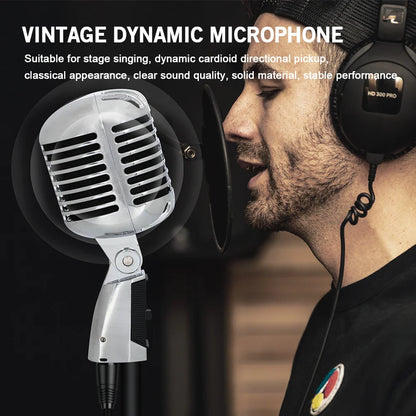 LEUS LAC50-55SH Professional Wired Vintage Microphone – Dynamic Vocal Mic for Live Performance & Karaoke