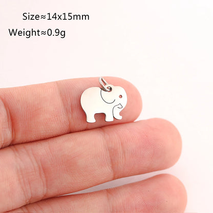 5PCS Animal Claw Charms Set – Stainless Steel Cat, Elephant, Hummingbird & Yoga DIY Pendants for Necklaces & Earrings