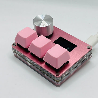SayoDevice O3C Rapid Trigger Gaming Keyboard with Pink Magnetic Hall Switches – Knob & Screen Macropad for OSU Shortcuts & Copy Paste Controls