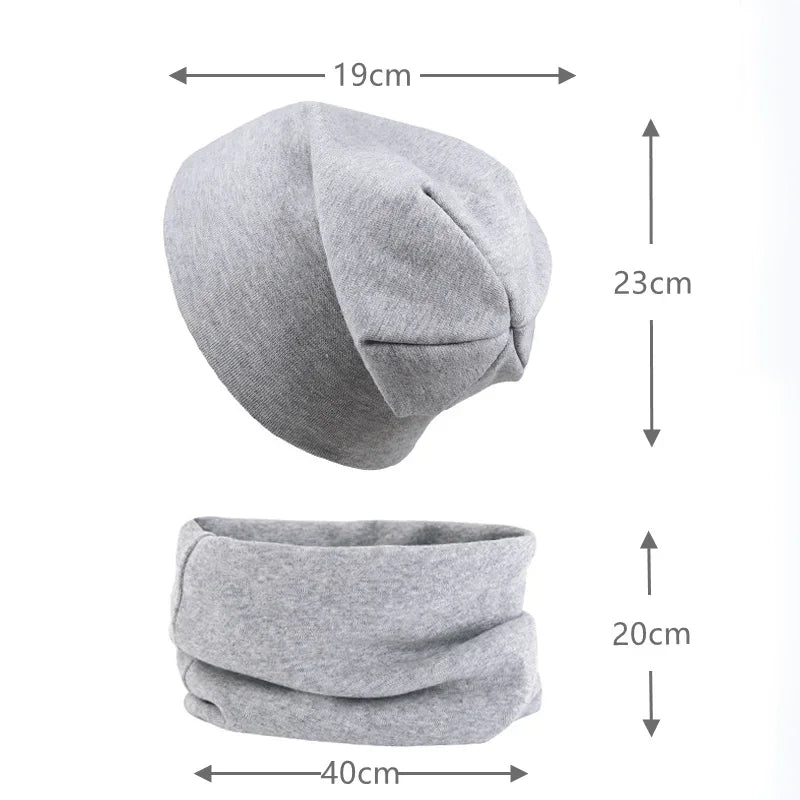 2pcs Baby Hat and Scarf Set - Soft Elastic Cotton Beanie for Boys and Girls, Hip Hop Cap for Autumn and Winter, Warm Newborn Accessories