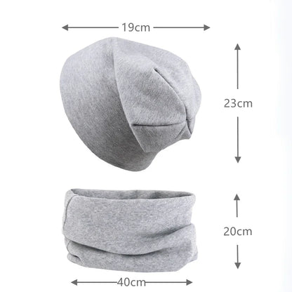 2pcs Baby Hat and Scarf Set - Soft Elastic Cotton Beanie for Boys and Girls, Hip Hop Cap for Autumn and Winter, Warm Newborn Accessories
