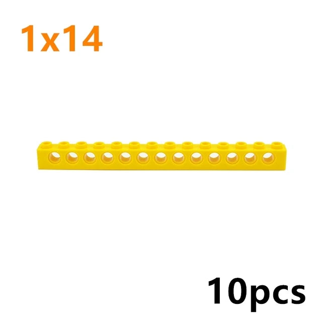 Technical Building Block Long Beam with Holes – Thick MOC Studded Bricks Compatible with 3703, 32018, 3895, 2730, 3894, 3701, 3700