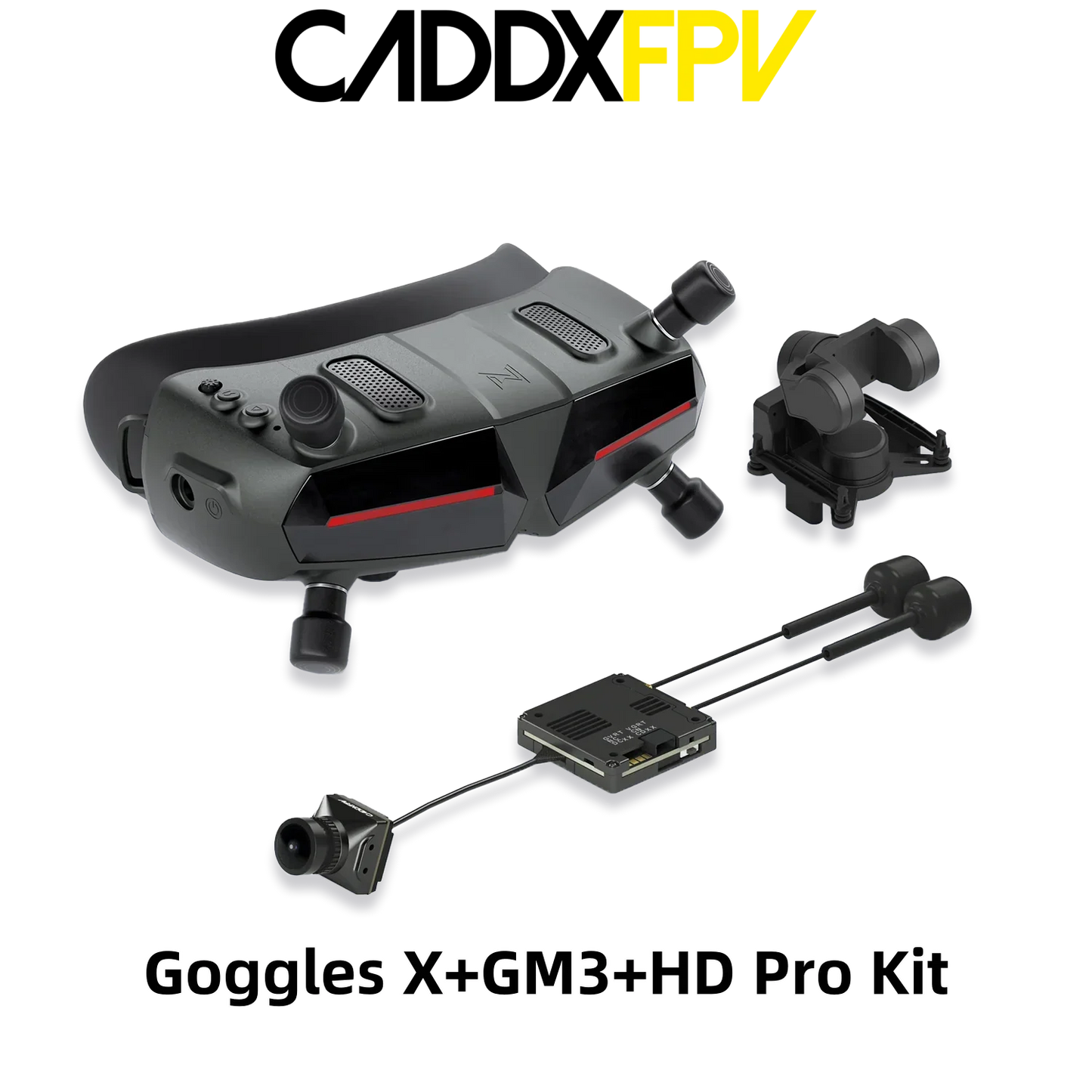 CADDXFPV Walksnail Avatar HD FPV Goggles – 5.8GHz Steadyview Receiver, Head Tracker, 1920x1080 Video Glasses for RC Drone