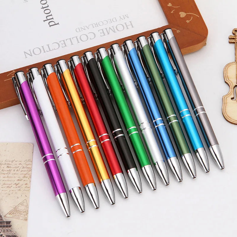 50PCS Custom Metal Ballpoint Pens — Personalized Engraved Logo Advertising Pen, Ideal Gift and Promotional Item