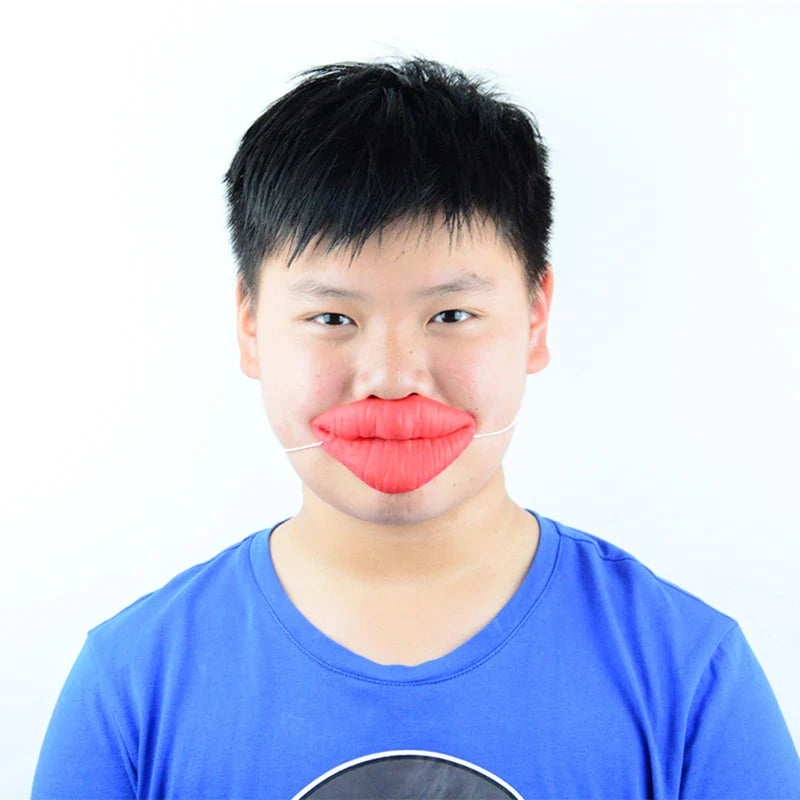 Red Lips Big Mouth Latex Mask – Funny Halloween, Horror & Party Trick Props for Wedding & Jokes