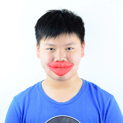 Red Lips Big Mouth Latex Mask – Funny Halloween, Horror & Party Trick Props for Wedding & Jokes