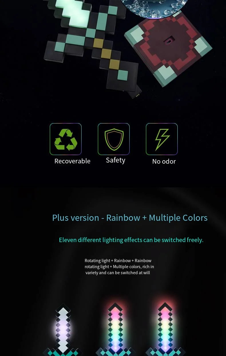 Minecraft Sword Night Light – Color-Changing Table Lamp, Game-Inspired Decorative Gift for Children
